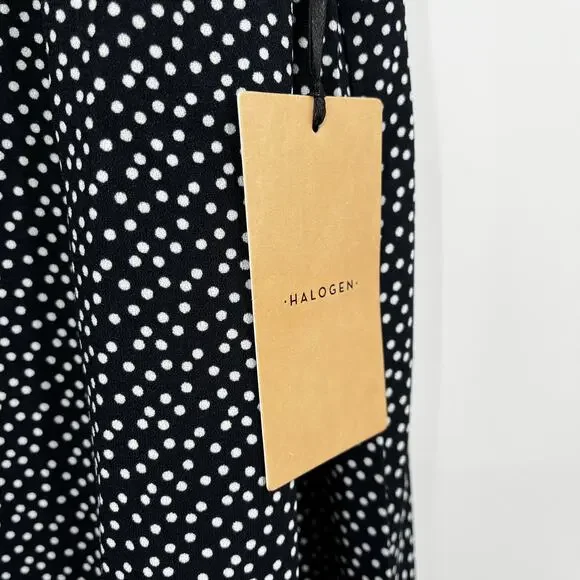 Halogen Polka Dot Swing Dress NWT Small Navy White Sleeveless A Line - Picture 5 of 7